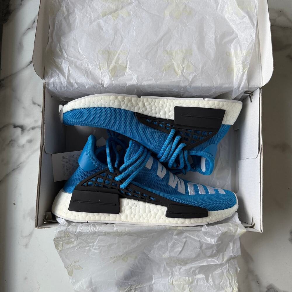 Adidas x Pharrell Williams Human Race Blue NMD Sneakers NEW Size 6.5